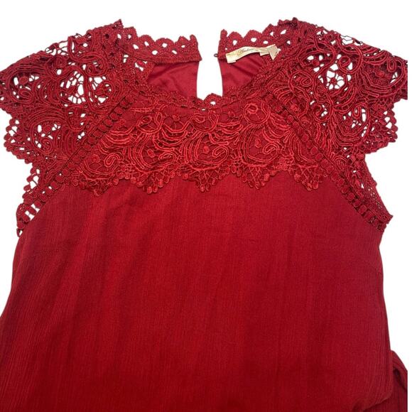 Andree By Unit Red Boho Lacy dress style#91256 - Picture 2 of 5
